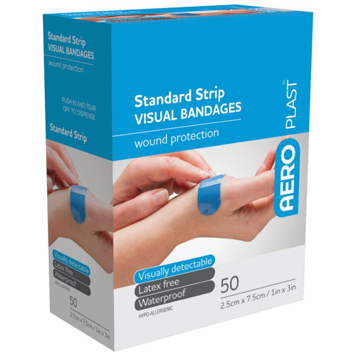 AEROPLAST Premium Visual Strip 7.5 x 2.5cm Box/50 AEROPLAST Premium Visual Strip 7.5 x 2.5cm Box/50