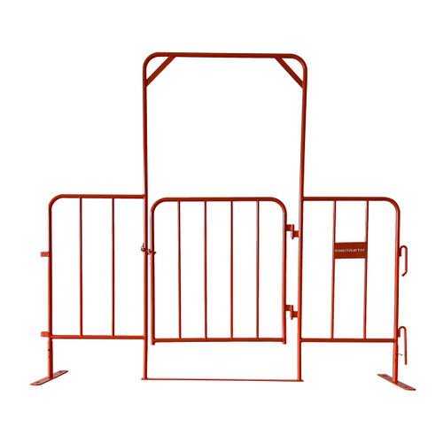 Construktor Orange Crowd Control Barrier Gate with Feet & Pins - 2.3m x 2.0m Construktor Orange Crowd Control Barrier Gate with Feet & Pins - 2.3m x 2.0m