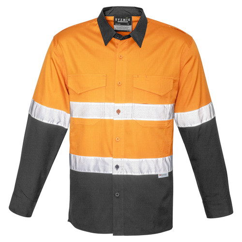 Syzmik Hi Vis Mens Rugged Cooling Taped Long Sleeve Shirt Syzmik Hi Vis Mens Rugged Cooling Taped Long Sleeve Shirt