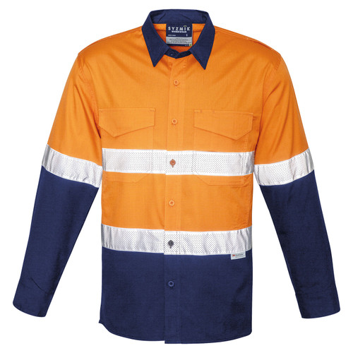 Syzmik Hi Vis Mens Rugged Cooling Taped Long Sleeve Shirt Syzmik Hi Vis Mens Rugged Cooling Taped Long Sleeve Shirt