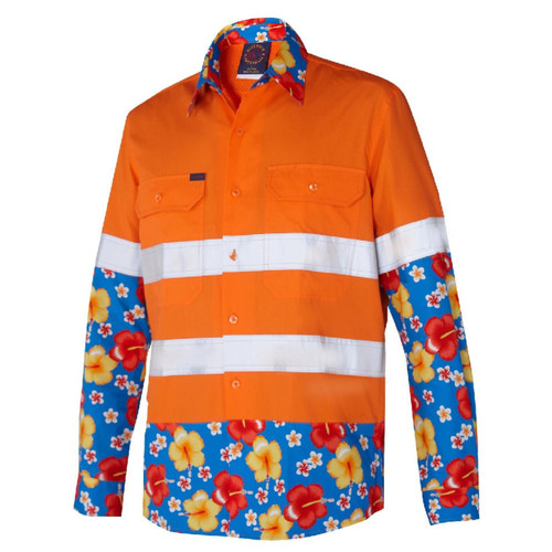 R U RITEMATE Hi-Vis Vented Light Weight Cotton Drill Shirt with R/Tape - Long Sleeve R U RITEMATE Hi-Vis Vented Light Weight Cotton Drill Shirt with R/Tape - Long Sleeve