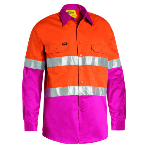 Bisley 3M Taped Cool Lightweight Hi Vis Long Sleeve Shirt - NBCF Bisley 3M Taped Cool Lightweight Hi Vis Long Sleeve Shirt - NBCF