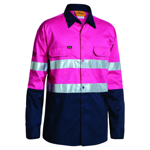 Bisley 3M Taped Cool LightWeight Hi Vis Long Sleeve Shirt Bisley 3M Taped Cool LightWeight Hi Vis Long Sleeve Shirt