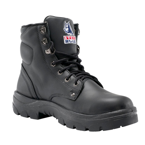 Steel Blue Argyle Lace Up Safety Boot - Black Steel Blue Argyle Lace Up Safety Boot - Black