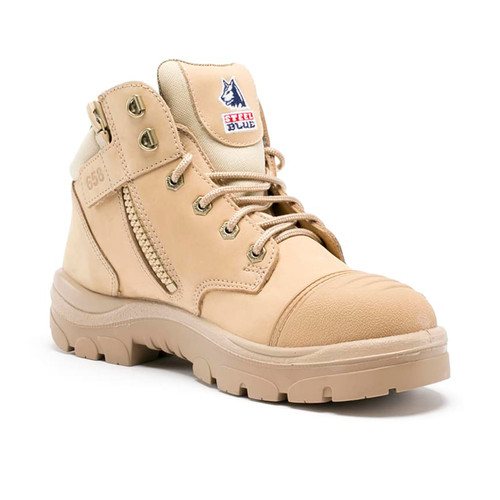 Steel Blue Parkes Zip Safety Scuff Cap Boot - Sand Steel Blue Parkes Zip Safety Scuff Cap Boot - Sand