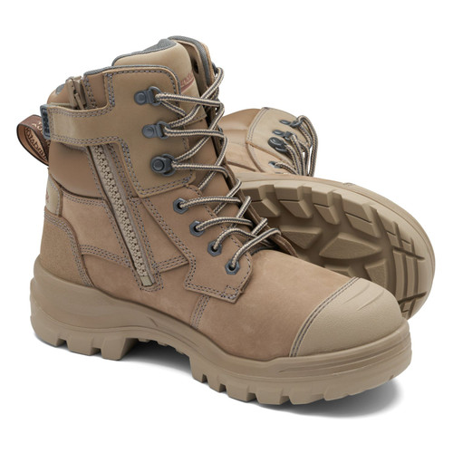 Blundstone Unisex Rotoflex Stone Zip Side Safety Boots 