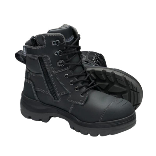 Blundstone Unisex Rotoflex Black Zip Side Safety Boots 
