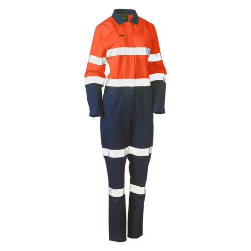 Bisley Womens Taped Hi Vis Cotton Drill Coverall Bisley Womens Taped Hi Vis Cotton Drill Coverall