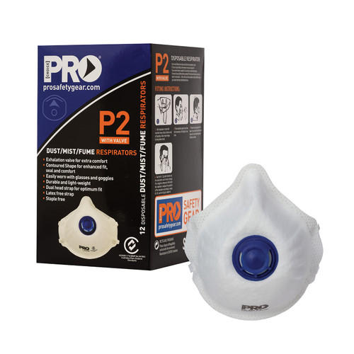 ProChoice P2 Disposable Respirator with Valve - Pack of 12 ProChoice P2 Disposable Respirator with Valve - Pack of 12