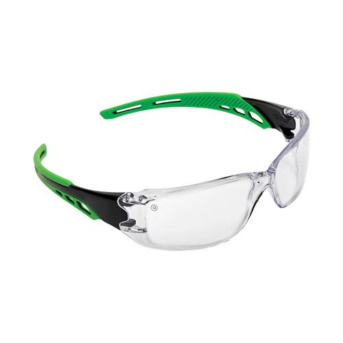 Cirrus Clear Safety Glasses - Green Arms Cirrus Clear Safety Glasses - Green Arms