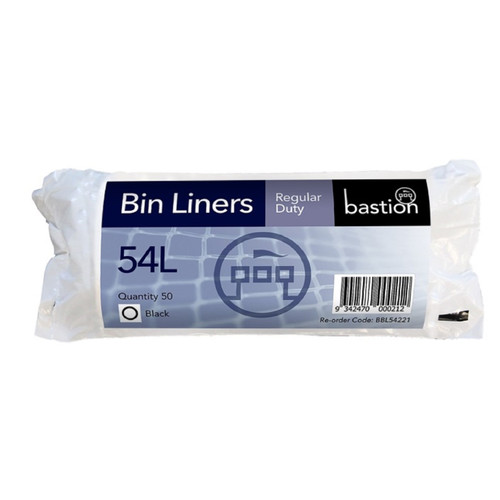 54 Litre Black Regular Duty Bin Liners - 50 Pack 54 Litre Black Regular Duty Bin Liners - 50 Pack
