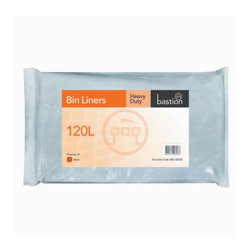 120 Litre Black Heavy Duty Garbage Bags - 25 Pack 120 Litre Black Heavy Duty Garbage Bags - 25 Pack