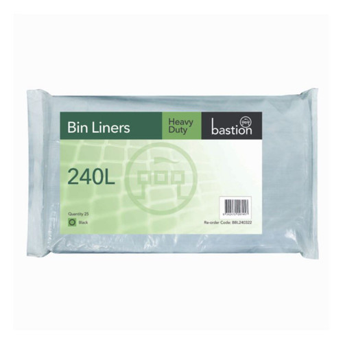 240 Litre Black Heavy Duty Garbage Bags - 25 Pack 240 Litre Black Heavy Duty Garbage Bags - 25 Pack