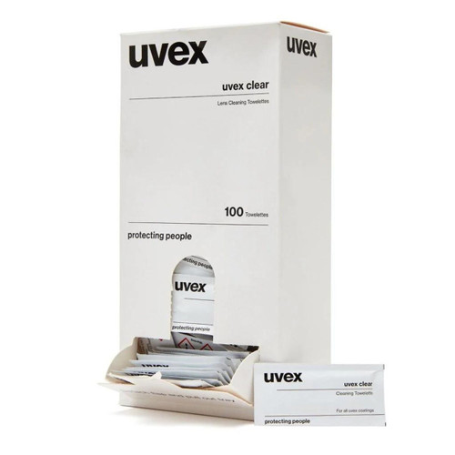 Uvex Lens Cleaner - Wall Dispenser - Box of 100 Towelettes Uvex Lens Cleaner - Wall Dispenser - Box of 100 Towelettes