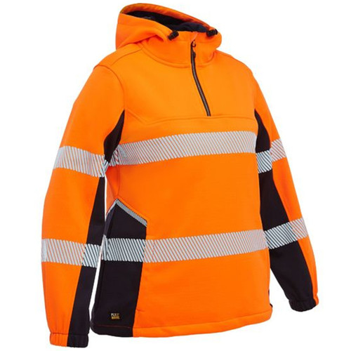 Bisley Womens Flex & Move Taped Hi-Vis Liquid Repellent Fleece Hoodie Bisley Womens Flex & Move Taped Hi-Vis Liquid Repellent Fleece Hoodie