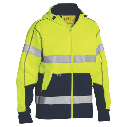 Bisley Hi Vis Taped Full Zip Fleece Hoodie Bisley Hi Vis Taped Full Zip Fleece Hoodie