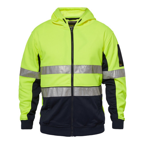 WorkCraft Hi Vis Zip Hoodie with Reflective Tape WorkCraft Hi Vis Zip Hoodie with Reflective Tape