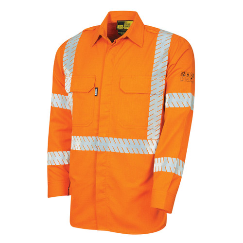 BOOL Regular Weight NSW Rail PPE2 FR Shirt With Segmented Loxy™ FR Reflective Biomotion Tape BOOL Regular Weight NSW Rail PPE2 FR Shirt With Segmented Loxy™ FR Reflective Biomotion Tape