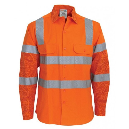 Hi-Vis Biomotion VIC Rail Shirt with Bloodlines Indigenous Print Hi-Vis Biomotion VIC Rail Shirt with Bloodlines Indigenous Print