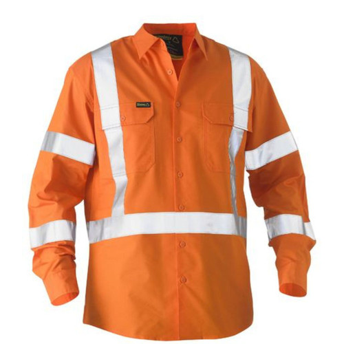 Bisley Recycle X Taped Hi Vis Drill Shirt Bisley Recycle X Taped Hi Vis Drill Shirt
