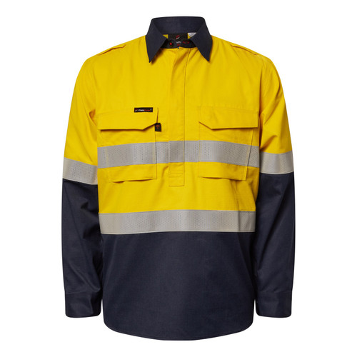 Flamebuster Torrent HRC2 Mens Hi Vis Two Tone Close Front Shirt with Gusset Sleeves and FR Reflective Tape Flamebuster Torrent HRC2 Mens Hi Vis Two Tone Close Front Shirt with Gusset Sleeves and FR Reflective Tape