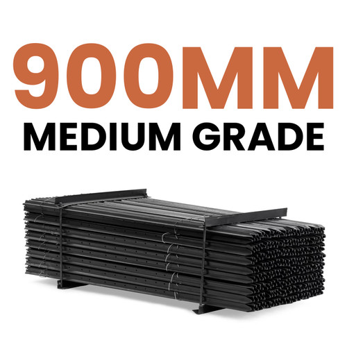 Steel Star Pickets Medium Grade Black - 900mm Steel Star Pickets Medium Grade Black - 900mm
