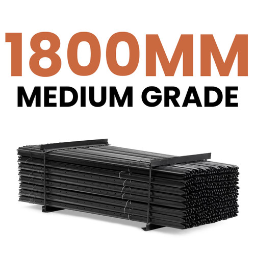 Steel Star Pickets Medium Grade Black - 1800mm BF-4017