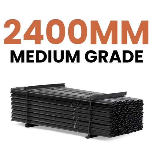 Steel Star Pickets Medium Grade Black - 2400mm Steel Star Pickets Medium Grade Black - 2400mm