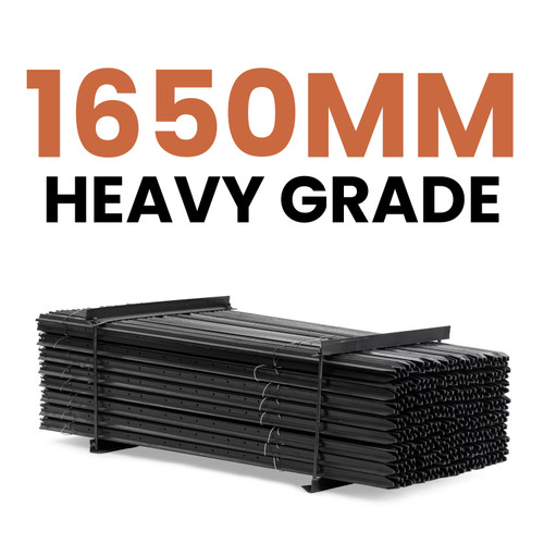 Steel Star Pickets Heavy Grade Black - 1650mm Steel Star Pickets Heavy Grade Black - 1650mm
