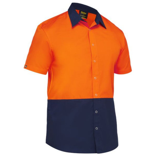 Bisley Two Tone HI VIS Shirt Short Sleeve Bisley Two Tone HI VIS Shirt Short Sleeve