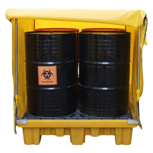 Spillfixr Frame & Cover for 4 Drum Yellow Pallet SF-0022