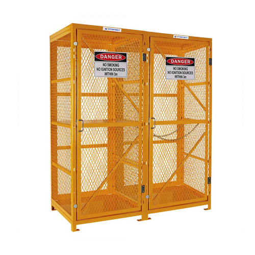 Stortekt Gas Cylinder Storage Cage - 8 x Forklift & 9 x G-Sized Cylinders - FLAT PACKED
