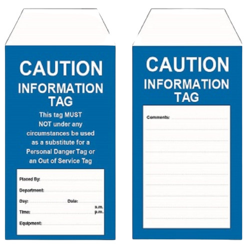 Safety Tag - Caution Information - 100 Pack Safety Tag - Caution Information - 100 Pack