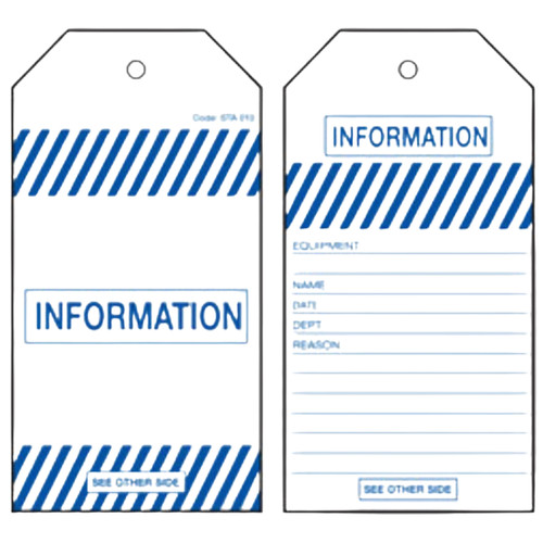 Safety Tag - Information Tag - 100 Pack Safety Tag - Information Tag - 100 Pack