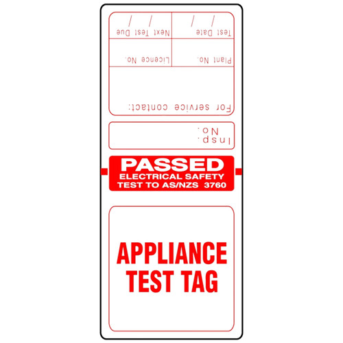 Red Self Laminating Test Tags - 100 pack Red Self Laminating Test Tags - 100 pack