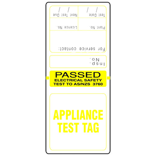 Yellow Self Laminating Test Tags - 100 pack Yellow Self Laminating Test Tags - 100 pack