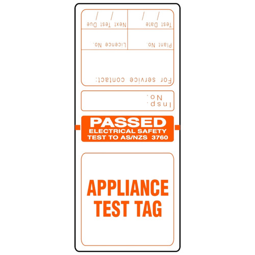 Orange Self Laminating Test Tags - 100 pack 33038