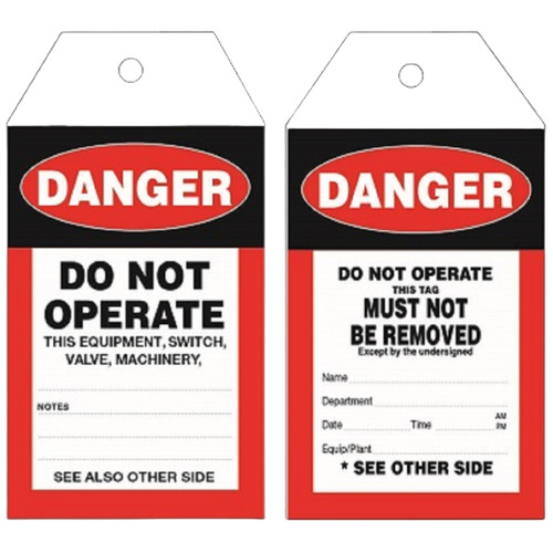Safety Tag - Danger Do Not Operate - 100 Pack Safety Tag - Danger Do Not Operate - 100 Pack