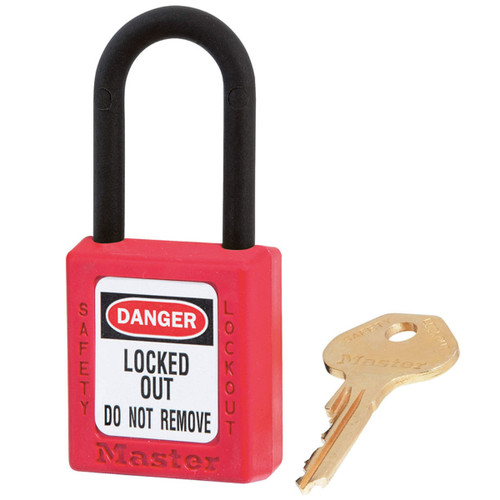 Master Lock Safety Lockout Padlock Non Conductive - Red Keyed Differently Master Lock Safety Lockout Padlock Non Conductive - Red Keyed Differently