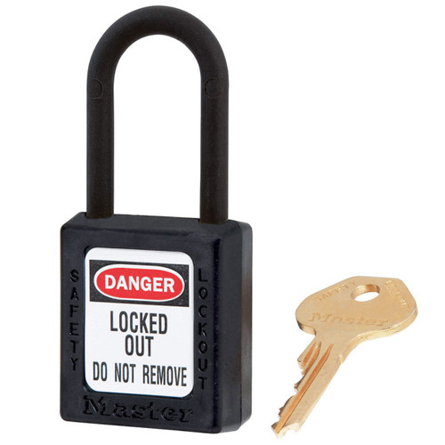 Master Lock Safety Lockout Padlock Non Conductive - Black Keyed Differently Master Lock Safety Lockout Padlock Non Conductive - Black Keyed Differently