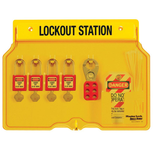 Master Lock Safety Lockout Station - 4 Padlocks Master Lock Safety Lockout Station - 4 Padlocks