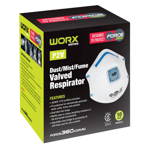 Force360 WORX P2V Respirators - 10 Pack Force360 WORX P2V Respirators - 10 Pack