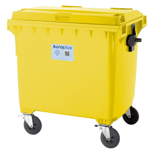 1100L Yellow Heavy Duty Wheelie Bin - Complete 1100L Yellow Heavy Duty Wheelie Bin - Complete