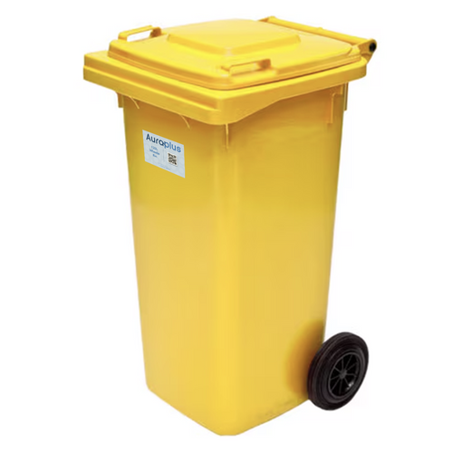 120L Yellow Heavy Duty Wheelie Bin - Complete 120L Yellow Heavy Duty Wheelie Bin - Complete