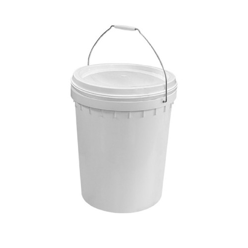 20L Round Food Grade Pail & Lid - White 20L Round Food Grade Pail & Lid - White