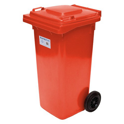 120L Red Heavy Duty Wheelie Bin - Complete 120L Red Heavy Duty Wheelie Bin - Complete