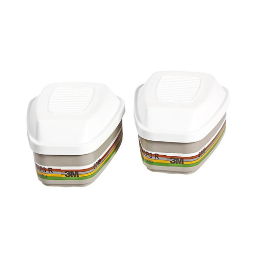 3M™ 6099 A2B2E2K2HgP3 Organic Vapours + Formaldehyde Filter Cartridge - pair 3M™ 6099 A2B2E2K2HgP3 Organic Vapours + Formaldehyde Filter Cartridge - pair