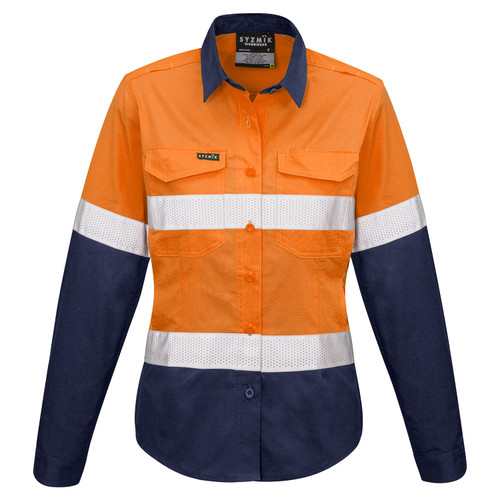 Syzmik Hi Vis Womens Rugged Cooling Taped Long Sleeve Shirt Syzmik Hi Vis Womens Rugged Cooling Taped Long Sleeve Shirt