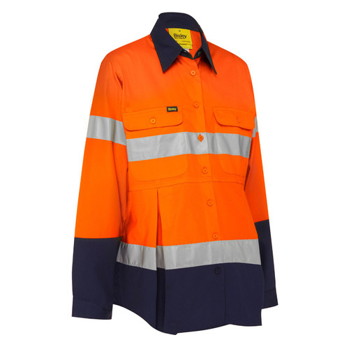 Bisley Hi Vis Maternity Drill Shirt with 3M Tape Bisley Hi Vis Maternity Drill Shirt with 3M Tape
