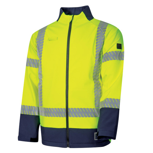 BOOL Hi-Vis PPE2 Two Tone Softshell Jacket With Segmented FR Reflective Tape BOOL Hi-Vis PPE2 Two Tone Softshell Jacket With Segmented FR Reflective Tape
